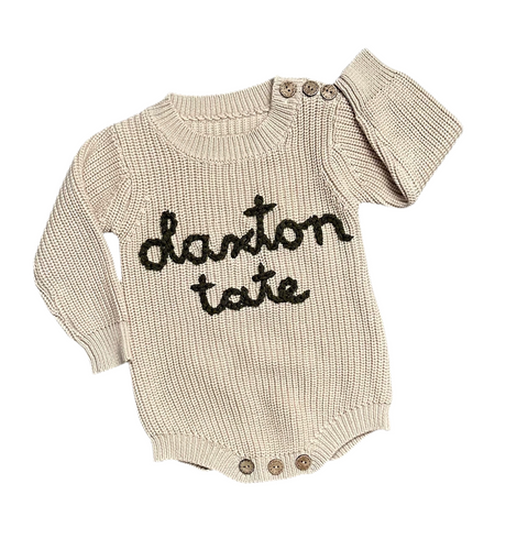 Keepsake Embroidered Knit Oversized Sweater Romper