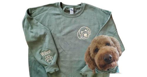 Embroidered Pet Face & Name Sweatshirt