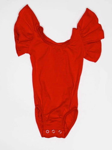 Red Flutter Sleeved Leo
