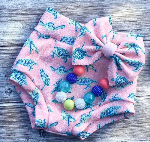 Summer in Paradise Bummies  (Available in Flamingo, Sea Turtle, and Hibiscus Honeymoon)