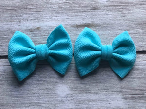 Lt. Aqua Big Bow Nylons, Clips & Piggies
