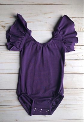Grape Flutter Sleeved Leos