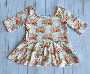 3/4 Sleeved Peplum