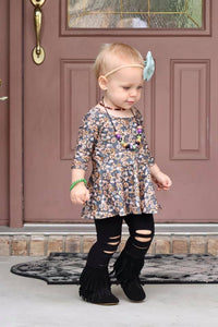 Groovy Pumpkin 3/4 Sleeved Peplum