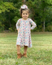 Load image into Gallery viewer, Fall Floral 3/4 Sleeved High Low Dress