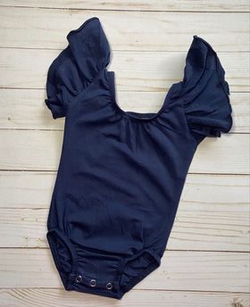 Navy Flutter Sleeved Leo