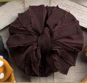 Brown Big Messy Ruffle Headwrap