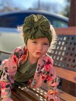 Olive Big Messy Headwrap