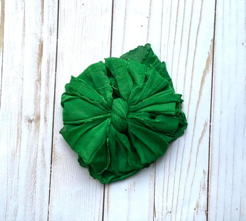 Emerald Ruffled Big Messy Headwrap