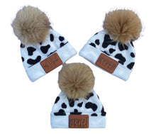 Load image into Gallery viewer, Moo Cow Pom Beanie