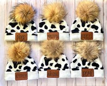 Load image into Gallery viewer, Moo Cow Pom Beanie
