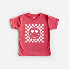 Checkered Heart Eyes Valentine Tee