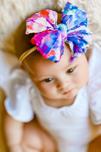 Floral Watercolor Big Messy & Mini Messy Ruffle Bows