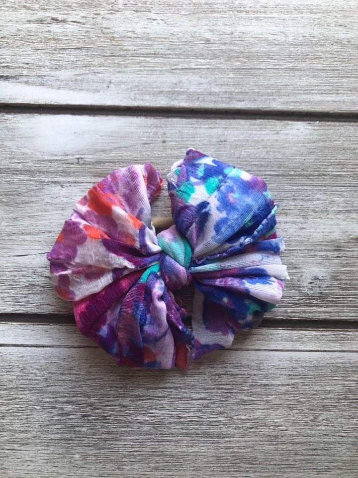 Floral Watercolor Big Messy & Mini Messy Ruffle Bows