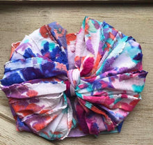 Load image into Gallery viewer, Floral Watercolor Big Messy &amp; Mini Messy Ruffle Bows
