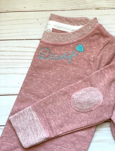 Monogrammed Collar - toddler & youth  long sleeve crew neck