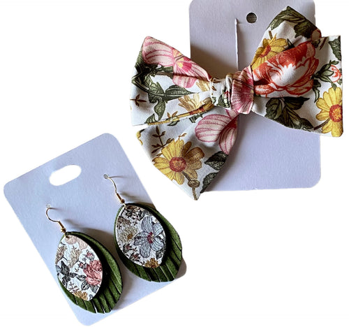 Mommy & Me Bow and Earring Set