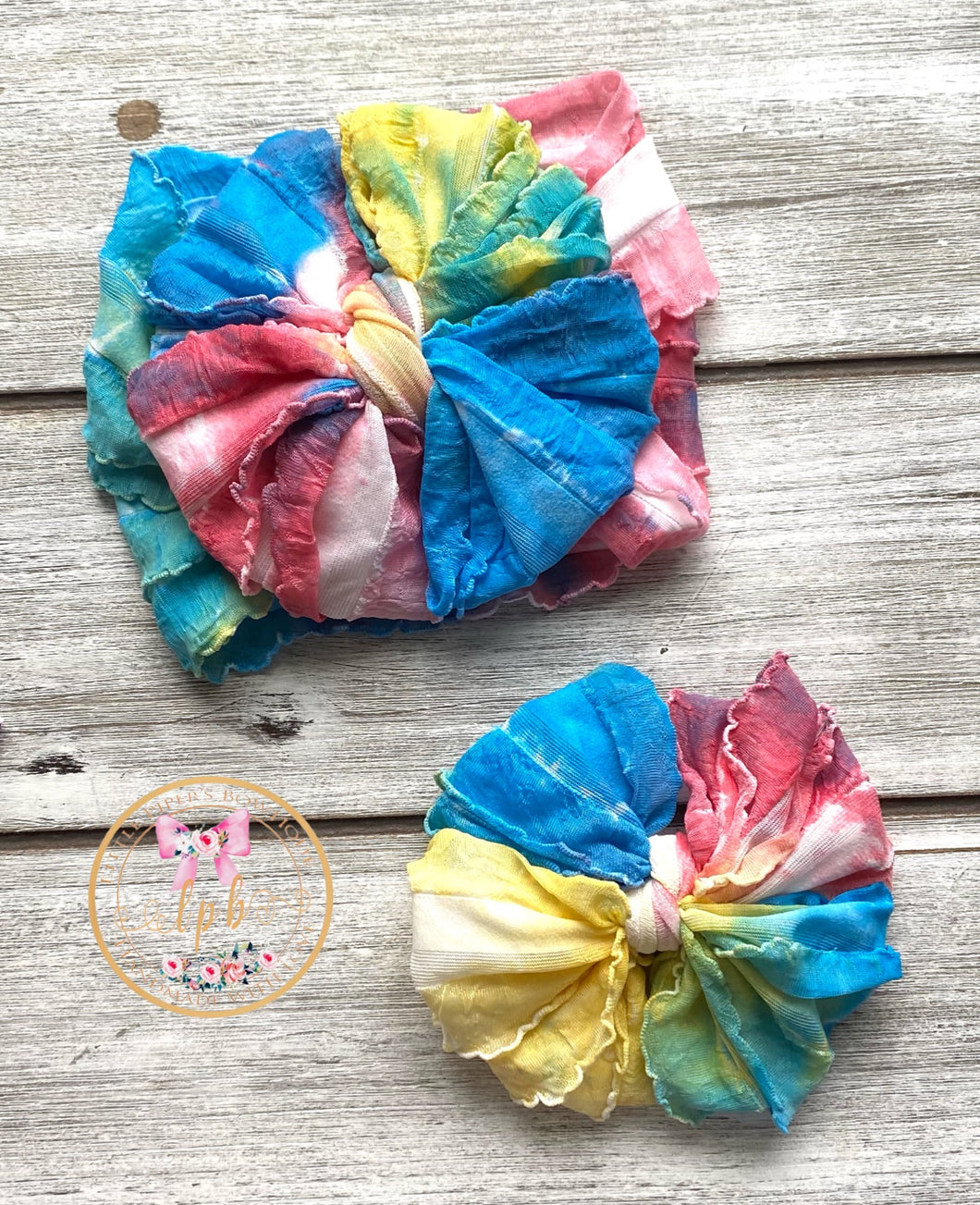 Jammin' Tie Dye Ruffled Bows & Headwraps