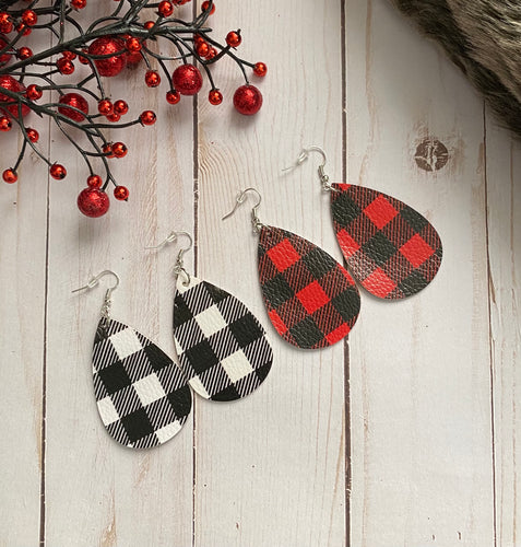 Buffalo Plaid Earrings (Two Color Options Available)