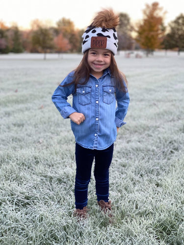 Moo Cow Pom Beanie