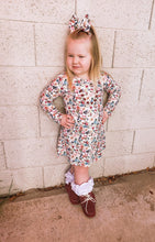 Load image into Gallery viewer, Fall Floral Long Sleeved Tee Shirt Dress