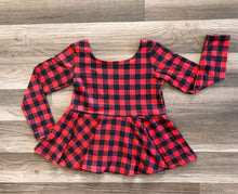 Load image into Gallery viewer, Buffalo Plaid Long Sleeved Peplum (Two Color Options Available)