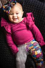 Load image into Gallery viewer, Berry Long Flutter Sleeved Leo
