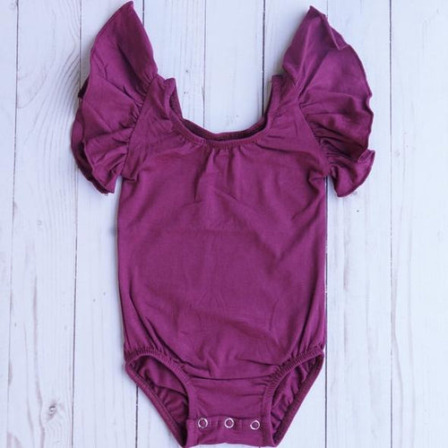 Berry Flutter Sleeved Leo