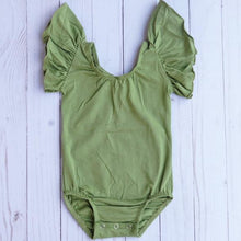 Load image into Gallery viewer, Olive Flutter Sleeved Leo