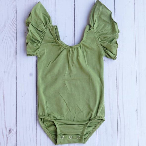 Olive Flutter Sleeved Leo