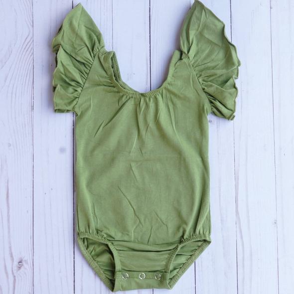 Olive Flutter Sleeved Leo