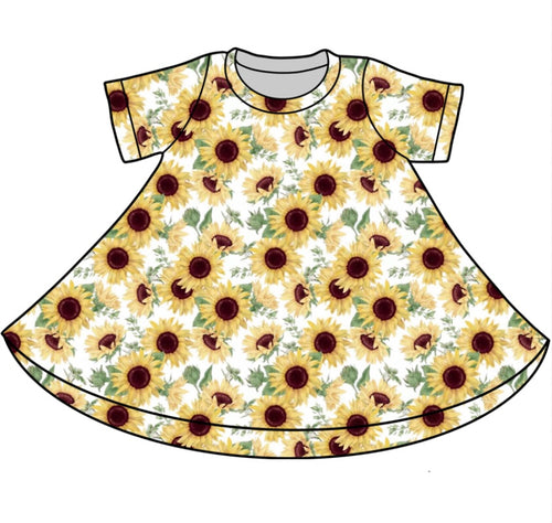 Sunflower Short Sleeved Tee Shirt Dress