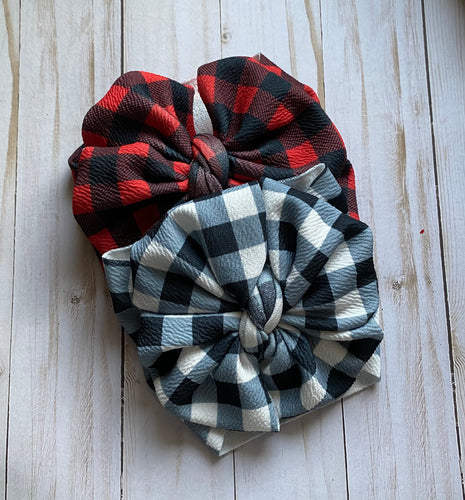 Buffalo Plaid Big Messy Headwraps (Two Color Options Available)