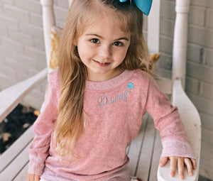 Monogrammed Collar - toddler & youth  long sleeve crew neck