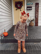 Load image into Gallery viewer, Groovy Pumpkin Long Sleeved Tee Shirt Dress
