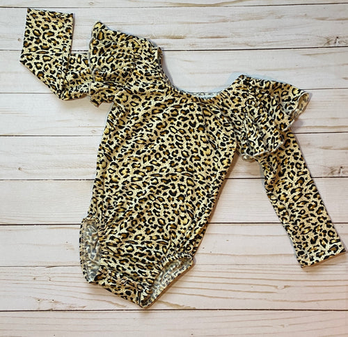 Long Sleeved Leopard Flutter Sleeved Leos