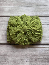 Load image into Gallery viewer, Avocado Mini Ruffled Big Messy Headwrap