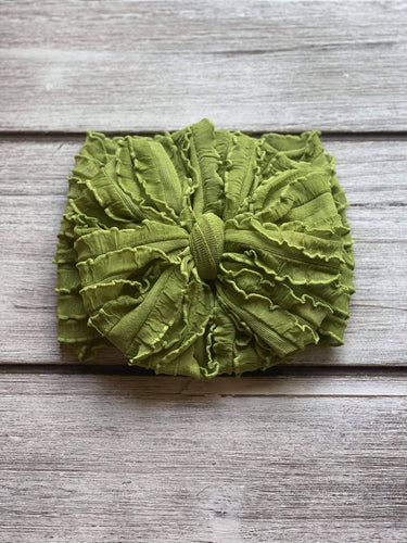 Avocado Mini Ruffled Big Messy Headwrap