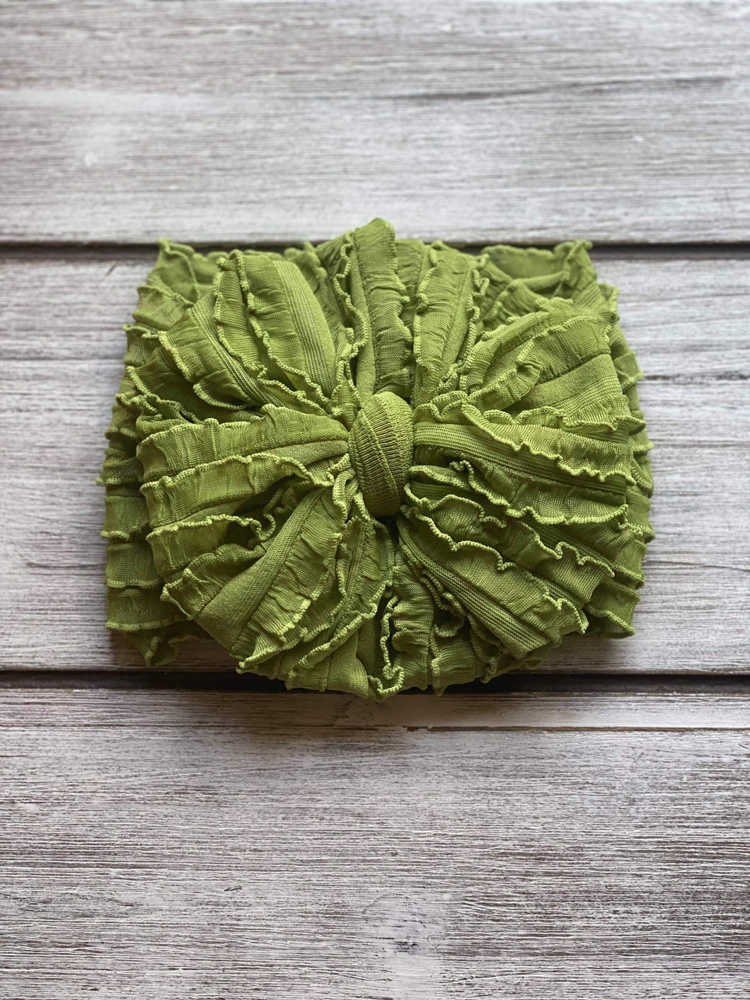 Avocado Mini Ruffled Big Messy Headwrap