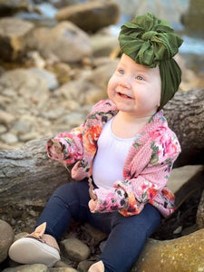 Olive Big Messy Headwrap