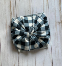 Load image into Gallery viewer, Buffalo Plaid Big Messy Headwraps (Two Color Options Available)