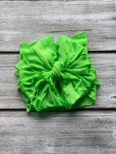 Neon Green Ruffled Big Messy