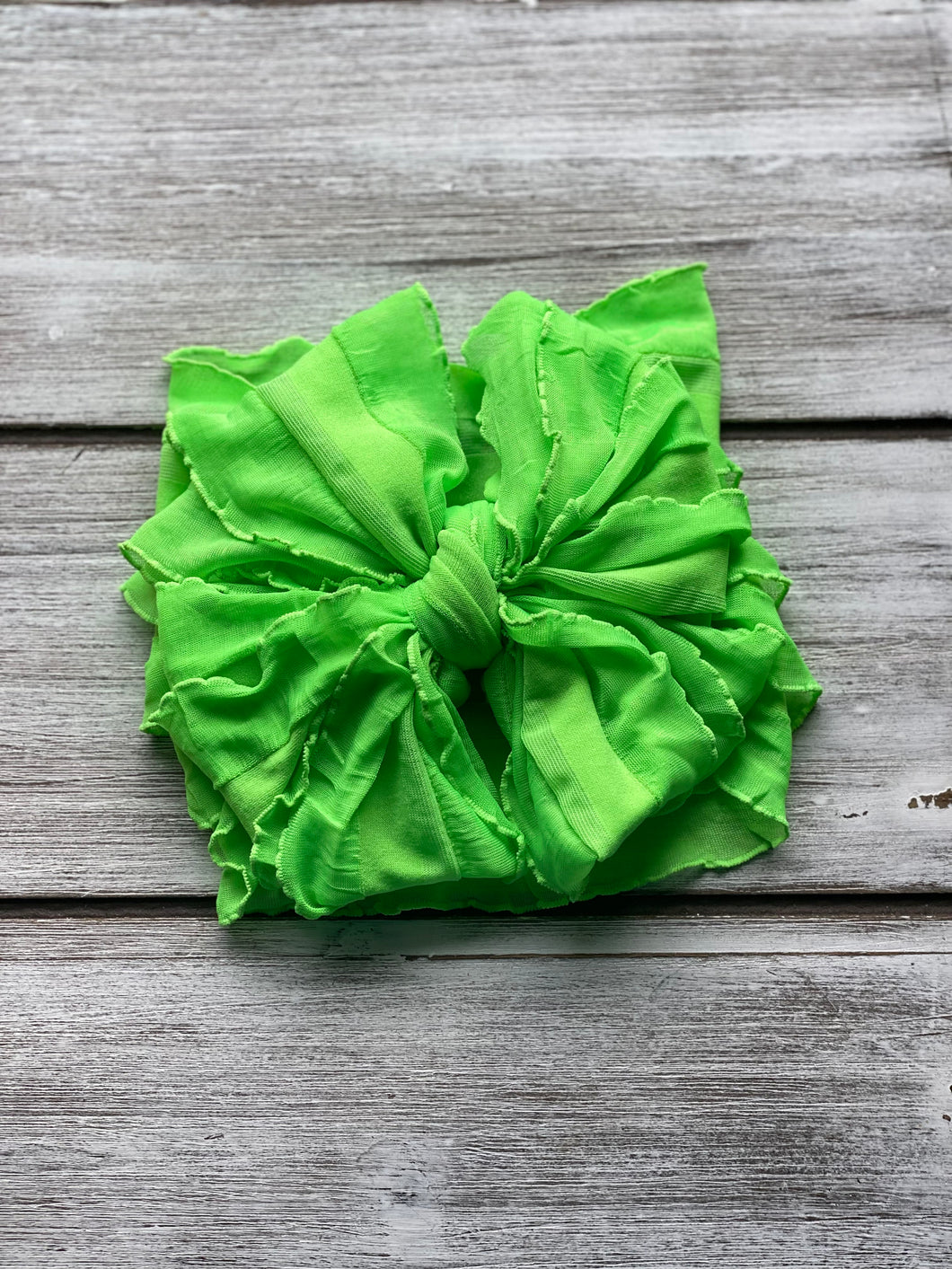 Neon Green Ruffled Big Messy