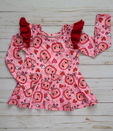 Fluttered Long Sleeved Peplums