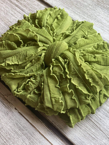 Avocado Mini Messy Ruffled Nylon & Clip
