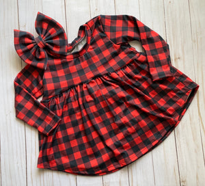 Buffalo Plaid High Low Tunic (Two Color Options Available)